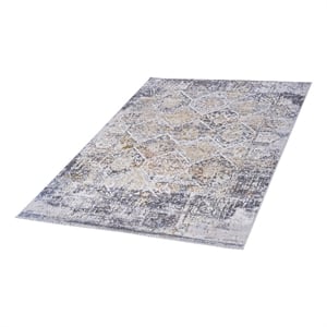 Bunyan Collection Traditional Vintage Gray Multi Size Area Rug (6'7'' x 9')