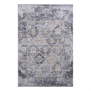 Bunyan Collection Traditional Vintage Gray/Blue Area Rug (5'3'' x 7'6'')