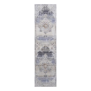 Bunyan Collection Traditional Vintage Cream/Gold Area Rug (2'2'' x 8')
