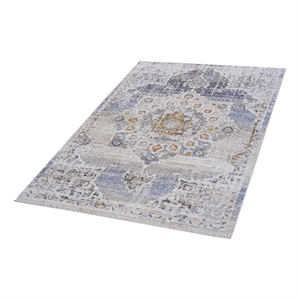 Bunyan Collection Traditional Vintage Cream/Gold Area Rug (6'7'' x 9')