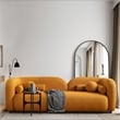 Bodur Japandi Style Luxury Modern Gold Boucle Fabric Curvy Arm Couch