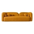 Bodur Japandi Style Luxury Modern Gold Boucle Fabric Curvy Arm Couch
