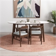 Ruxos 5 Piece Solid Wood Dining Set in Walnut Brown/Gray