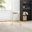 Bergman Luxury Cream Boucle Fabric Tufted Kitchen Counter Gold Metal Stool