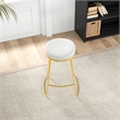 Bergman Luxury Cream Boucle Fabric Tufted Kitchen Counter Gold Metal Stool