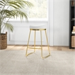 Bergman Luxury Cream Boucle Fabric Tufted Kitchen Counter Gold Metal Stool