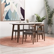Aslan Modern Solid Wood Walnut Oval Dining Table and Chair Furniture Set for 4