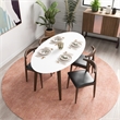 Aslan Modern Solid Wood Walnut Oval Dining Table and Chair Furniture Set for 4