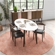 Aslan Modern Solid Wood Walnut Oval Dining Table and Chair Furniture Set for 4