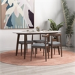Aslan Modern Solid Wood Walnut Oval Dining Room Table and Chair Set for 4