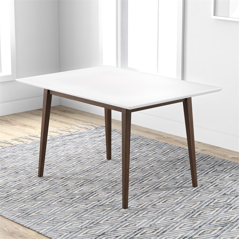 Verona Mid Century Solid Wood Walnut White Top 47