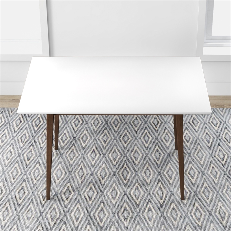 Verona Mid Century Solid Wood Walnut White Top 47
