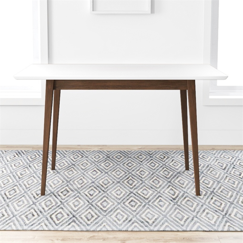 Verona Mid Century Solid Wood Walnut White Top 47