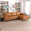 Desmond Cognac Tan Leather Living Room Tufted Right Faced Corner Sectional Sofa