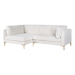 Theodore Living Room Pillow Back Beige Boucle Fabric Left-Facing Sectional Sofa