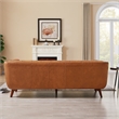 Alosio Modern Living Room Chesterfield Tufted Back Leather Sofa in Genuine Tan