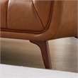 Alosio Modern Living Room Chesterfield Tufted Back Leather Sofa in Genuine Tan