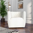 Lutton Modern Living Room Round Back Boucle Fabric Swivel Chair in Cream