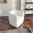 Lutton Modern Living Room Round Back Boucle Fabric Swivel Chair in Cream