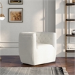 Lutton Modern Living Room Round Back Boucle Fabric Swivel Chair in Cream
