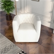 Lutton Modern Living Room Round Back Boucle Fabric Swivel Chair in Cream
