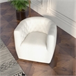 Lutton Modern Living Room Round Back Boucle Fabric Swivel Chair in Cream