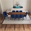 Arianna Mid Century Modern Solid Wood Walnut 9 Piece Dining Room Set