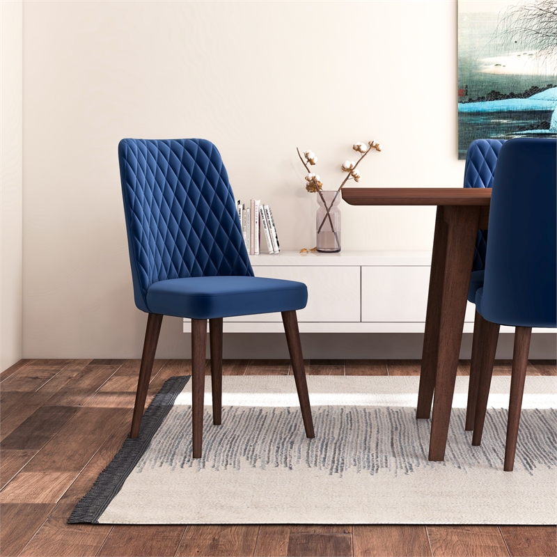 Arianna Mid Century Modern Solid Wood Walnut 9 Piece Dining Room Set