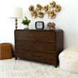 Arton Mid Century Modern Solid Wood Walnut Dresser with 6 Drawers