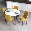 Palm Modern Solid Wood Walnut Dining Table and Chair Dining Room Set for 4