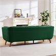 Alosio Living Room Rectangular Tufted Back Velvet Upholstered Sofa in Dark Green