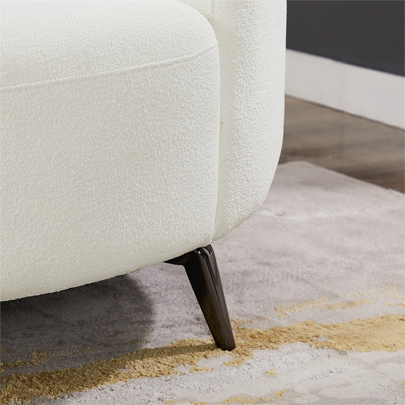 Lusitania Fabric & Solid Wood Right Facing Sectional Sofa in Cream