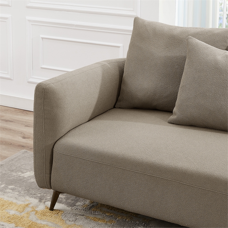 Lusitania Fabric & Solid Wood Right Facing Sectional Sofa in Mocha