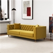 Ashcroft Lana Tufted Velvet Upholstered Couch in Yellow Mustard