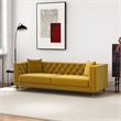 Ashcroft Lana Tufted Velvet Upholstered Couch in Yellow Mustard