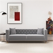 Lana Living Room Tufted Velvet Upholstered Couch in Light Gray