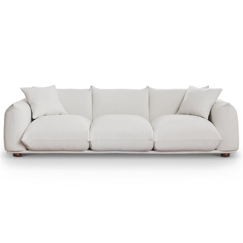 Arter Mid-Century Modern Living Room Luxury Boucle Fabric Couch in Cream