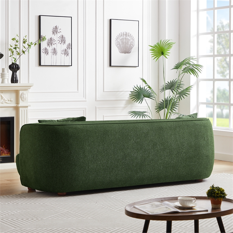 Venar Mid-Century Modern Living Room Luxury Fabric Linen Couch in Green