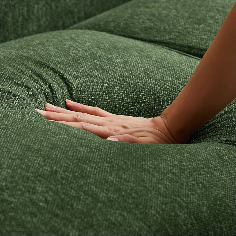 Venar Mid-Century Modern Living Room Luxury Fabric Linen Couch in Green