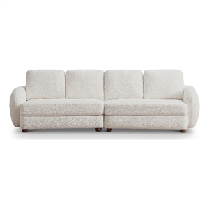 Virgo Mid-Century Modern Living Room Luxury Boucle Fabric Couch in Cream