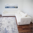 Kayzer Mid-Century Modern Ivory Boucle Fabric Corner Sofa