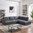 Griffith Modern Cozy Living Room Right Facing Gray Fabric Linen Sectional Sofa