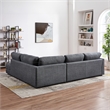Griffith Modern Cozy Living Room Right Facing Gray Fabric Linen Sectional Sofa