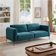 Ashcroft Sheridan Linen Fabric Upholstered Sofa in Blue