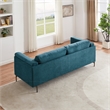 Ashcroft Sheridan Linen Fabric Upholstered Sofa in Blue