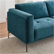 Ashcroft Sheridan Linen Fabric Upholstered Sofa in Blue