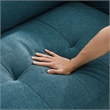 Ashcroft Sheridan Linen Fabric Upholstered Sofa in Blue