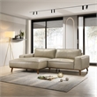 Oasis Modern Design Top Grain Leather Left-Faced Sectional Sofa in Beige