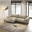 Oasis Modern Design Top Grain Leather Left-Faced Sectional Sofa in Beige