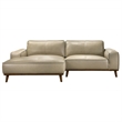 Oasis Modern Design Top Grain Leather Left-Faced Sectional Sofa in Beige